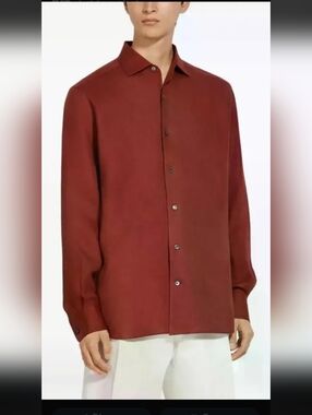 VENETO men’s longsleeve dress shirt dark red size XXL very professional …